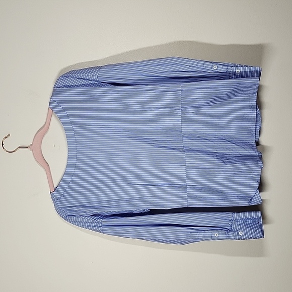 Anthropologie Harshman button back blouse in subtle pinstripe blue motif Small - Picture 13 of 13